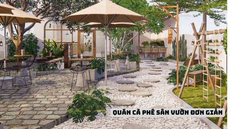 quán cà phê sân vườn đơn giản